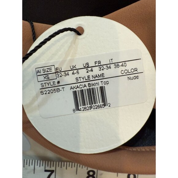 NWT Andrea Iyamah Akacia Nude Long Sleeve Bikini Top XS,‎ S - Picture 3 of 14
